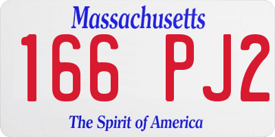 MA license plate 166PJ2