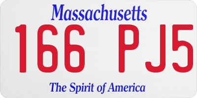 MA license plate 166PJ5