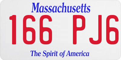 MA license plate 166PJ6