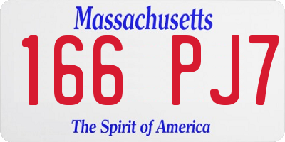 MA license plate 166PJ7