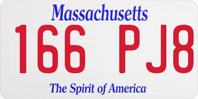 MA license plate 166PJ8