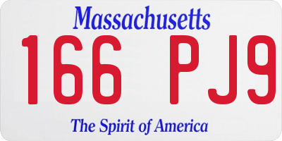 MA license plate 166PJ9