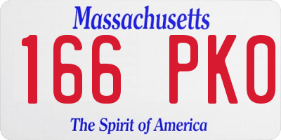 MA license plate 166PK0