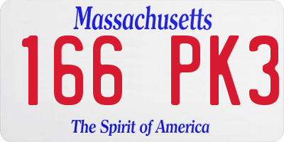 MA license plate 166PK3