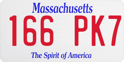 MA license plate 166PK7