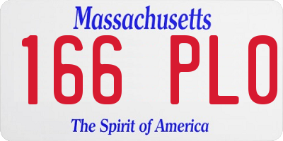 MA license plate 166PL0