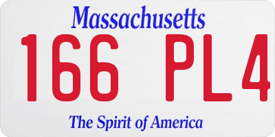 MA license plate 166PL4