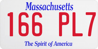 MA license plate 166PL7