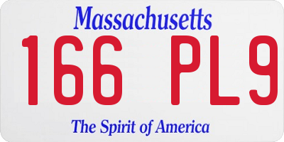 MA license plate 166PL9