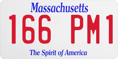 MA license plate 166PM1