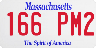 MA license plate 166PM2