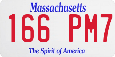 MA license plate 166PM7
