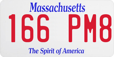 MA license plate 166PM8