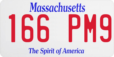 MA license plate 166PM9