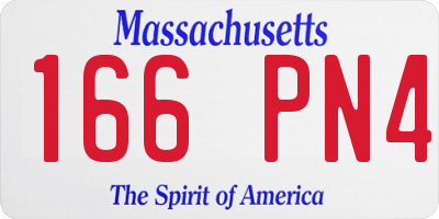 MA license plate 166PN4