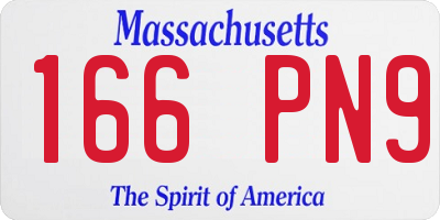 MA license plate 166PN9