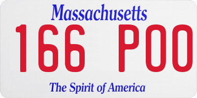 MA license plate 166PO0