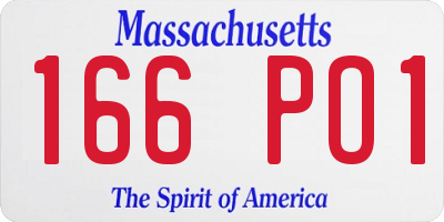 MA license plate 166PO1