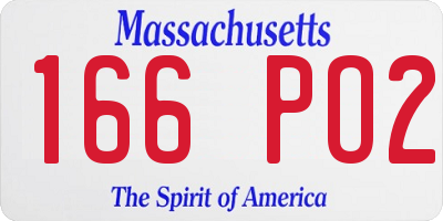 MA license plate 166PO2