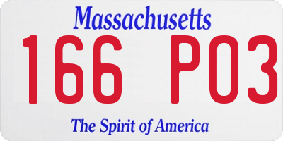 MA license plate 166PO3