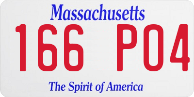 MA license plate 166PO4