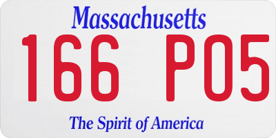 MA license plate 166PO5