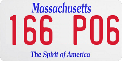 MA license plate 166PO6