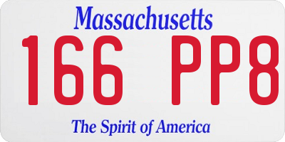 MA license plate 166PP8