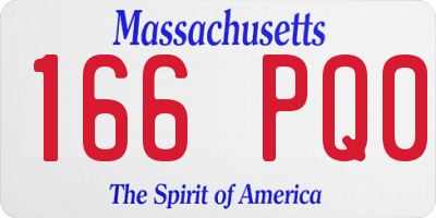 MA license plate 166PQ0