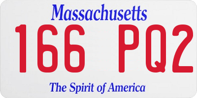 MA license plate 166PQ2