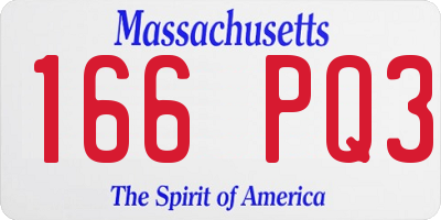MA license plate 166PQ3