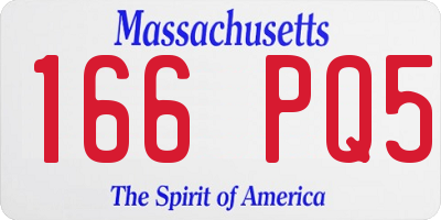 MA license plate 166PQ5
