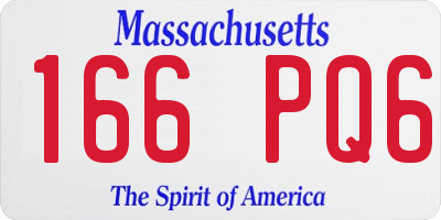 MA license plate 166PQ6