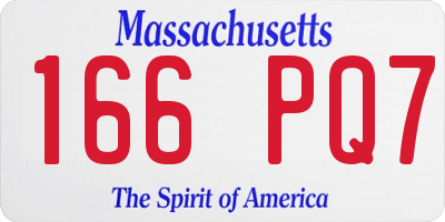 MA license plate 166PQ7