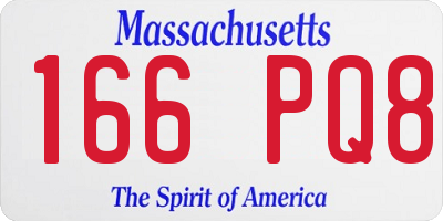 MA license plate 166PQ8