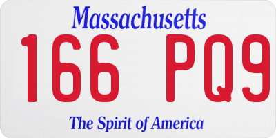 MA license plate 166PQ9