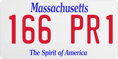 MA license plate 166PR1