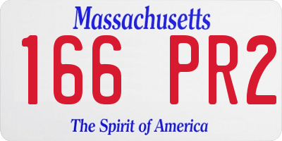 MA license plate 166PR2