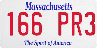 MA license plate 166PR3