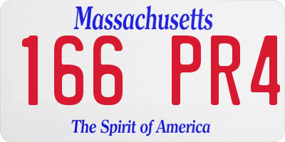 MA license plate 166PR4