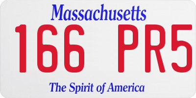 MA license plate 166PR5