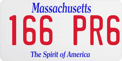 MA license plate 166PR6