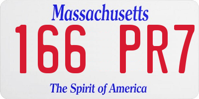 MA license plate 166PR7