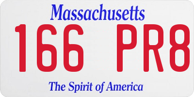 MA license plate 166PR8