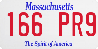 MA license plate 166PR9