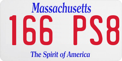 MA license plate 166PS8