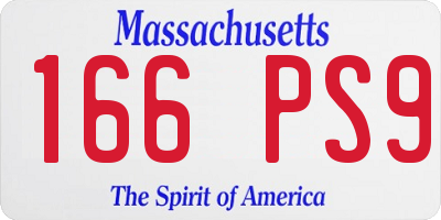 MA license plate 166PS9