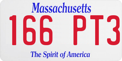 MA license plate 166PT3