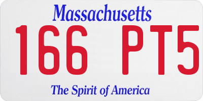 MA license plate 166PT5