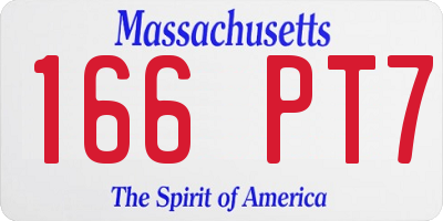 MA license plate 166PT7